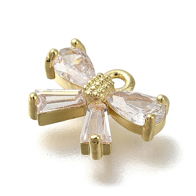 Rack Plating Brass Micro Pave Cubic Zirconia Charms KK-M014-02D-G-1