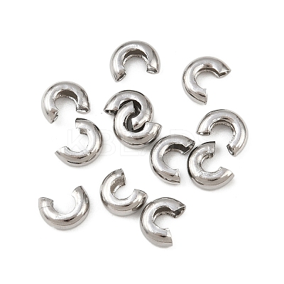 Tarnish Resistant 304 Stainless Steel Crimp Beads Covers STAS-L215-10P-1