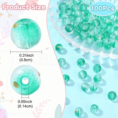 100Pcs Frosted Baking Paint Glass Beads DGLA-YW0001-36I-1