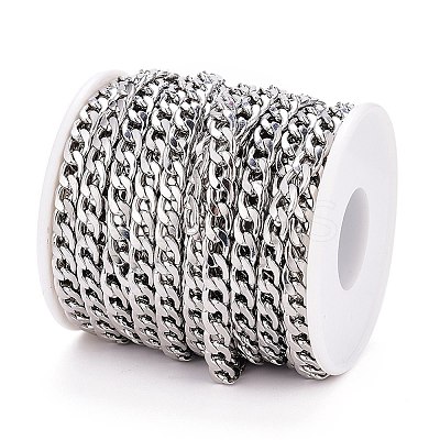 Tarnish Resistant 304 Stainless Steel Cuban Link Chains CHS-M003-13P-D-1