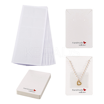 100Pcs Ractangle Kraft Paper Necklace Earring Display Cards AJEW-TA0001-26B-1