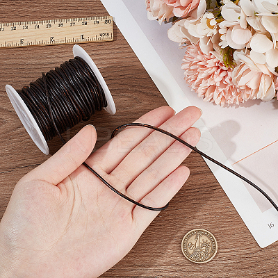 20M Round Cowhide Leather Cord WL-WH0015-01B-03-1