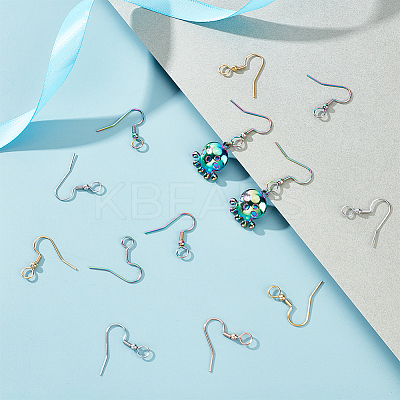 80Pcs 4 Colors 304 Stainless Steel Earring Hooks STAS-UN0054-22-1