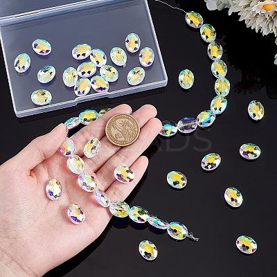 1 Strand Electroplate Glass Beads Strands GLAA-PH0004-31-1