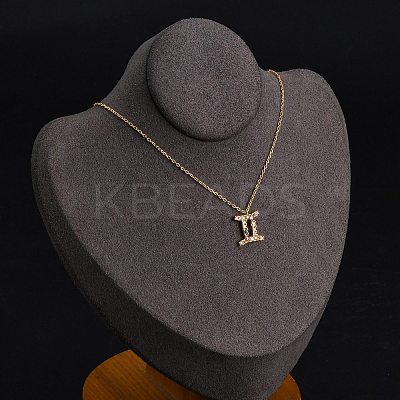 925 Sterling Silver Colorful Cubic Zirconia Constellation Pendant Cable Chain Necklaces for Women STER-R009-01G-04-1