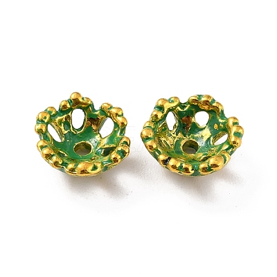 Tibetan Style Alloy Bead Caps PALLOY-C154-36GGP-1