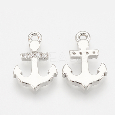 Brass Micro Pave Cubic Zirconia Charms ZIRC-Q014-029P-1