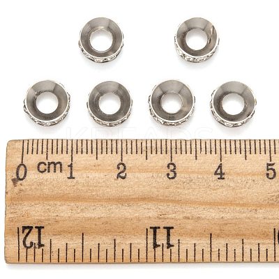 Brass Rhinestone Spacer Beads X-RB-A020-9mm-01P-1