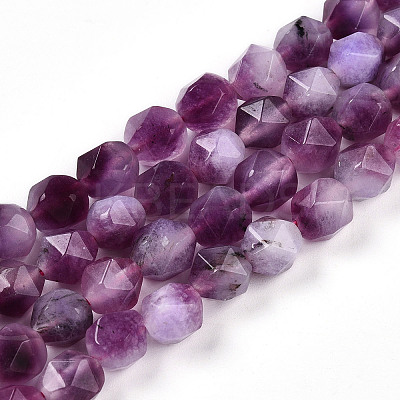Dyed Natural White Jade Beads Strands G-T139-8mm-45O-1