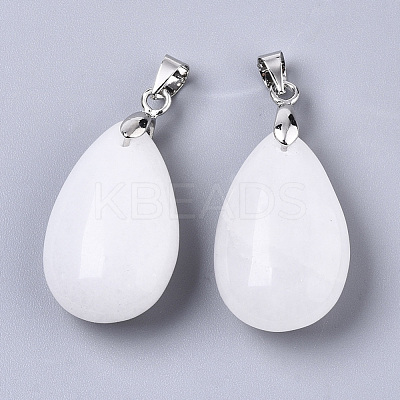 Natural White Jade Pendants G-N0326-023F-1