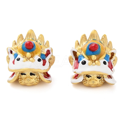 Alloy Enamel European Beads ENAM-M008-27G-1