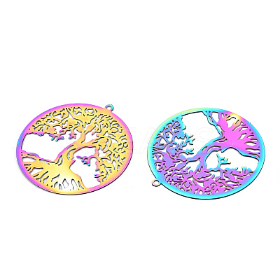 201 Stainless Steel Filigree Pendants STAS-TAC0018-04-1