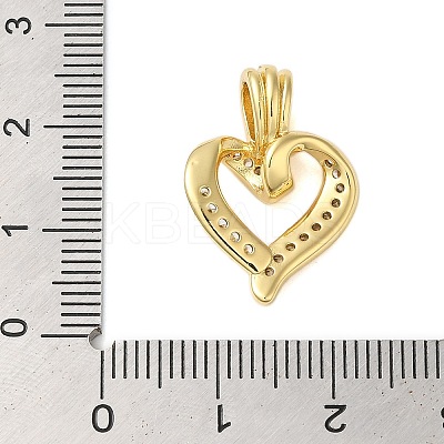 Rack Plating Brass & Clear Cubic Zirconia Pendants KK-S372-26G-1