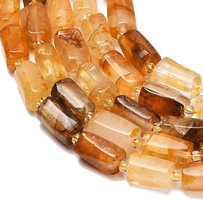 Natural Yellow Hematoid Quartz/Golden Healer Quartz Beads Strands G-F836-B03-01-1