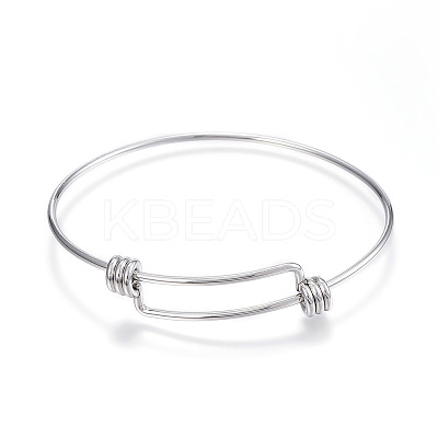 Tarnish Resistant Adjustable 304 Stainless Steel Expandable Bangle Making LS-BJEW-G546-01P-1