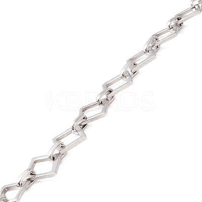 Non-Tarnish 304 Stainless Steel Rhombus & Oval Link Chains CHS-F017-04P-1