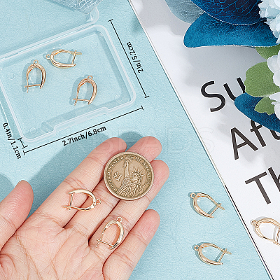 10Pcs Brass Hoop Earring Findings with Latch Back Closure KK-BBC0010-35-1