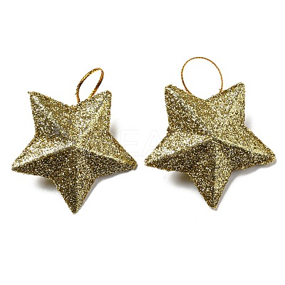 Plastic Glitter Star Pendant Decorations LS-KY-D019-01B-1