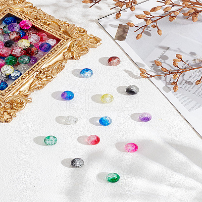 100Pcs 10 Styles Crackle Style Glass Beads GLAA-LP0001-23-1