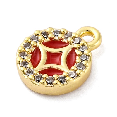 Brass Micro Pave Cubic Zirconia Pendants KK-A240-14G-1