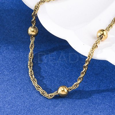 304 Stainless Steel Rope Chain Bracelets for Women BJEW-C094-04G-1