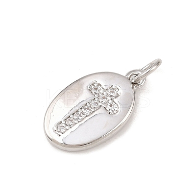 Brass Micro Pave Cubic Zirconia Pendants KK-G544-23P-1