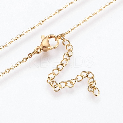 304 Stainless Steel Pendant  Necklaces LS-NJEW-P224-16G-1