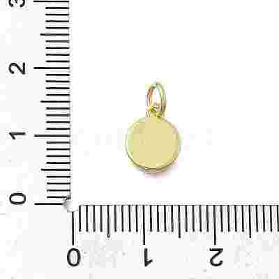 Brass & Natural Shell Flat Round Charms KK-D431-025A-01G-1