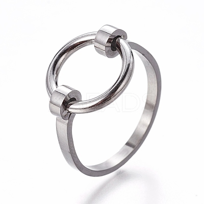 Tarnish Resistant 304 Stainless Steel Finger Rings RJEW-E158-08P-1