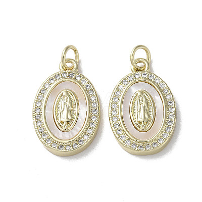 Brass Micro Pave Cubic Zirconia Pendants KK-G485-19A-G-1