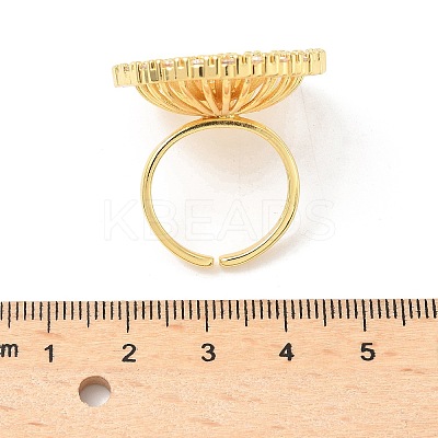 Brass Micro Pave Cubic Zirconia Adjustable Open Cuff Rings RJEW-V009-03G-1