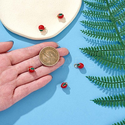 5 Pieces Apple Charms Pendant Enamel Fruit Charm Cute Red Apple Pendant for Jewelry Keychain Earring Making Crafts JX380A-1