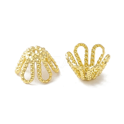 Rack Plating Brass Bead Caps KK-B053-23G-1