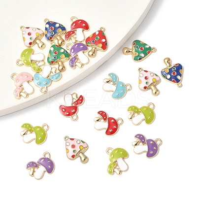 36Pcs 9 Styles Autumn Theme Alloy Enamel Pendants ENAM-FS0002-95-1