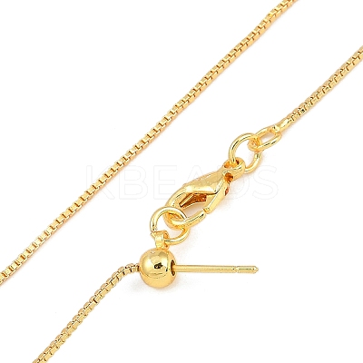 1mm Rack Plating Brass Box Chain Adjustable Slider Necklaces for Women Men MAK-L044-56G-1