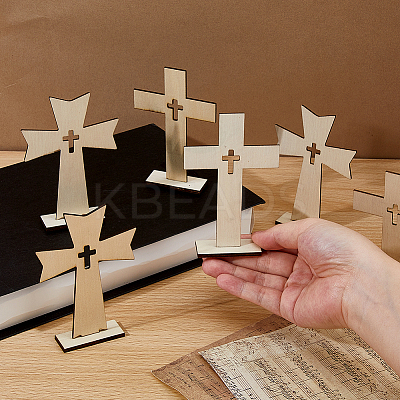 40Pcs 2 Styles Halloween Wood Sculpture Display Decorations AJEW-DC0003-29-1