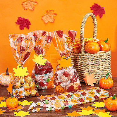 Rectangle Plastic Candy Bags for Thanksgiving Day CON-BC0007-06-1