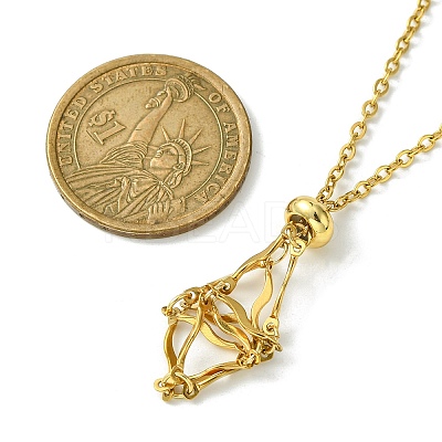 Crystal Cage Holder Necklace NJEW-JN04603-02-1
