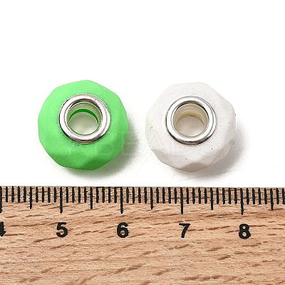 Spray Painted Faceted Resin European Beads RESI-C063-02C-1
