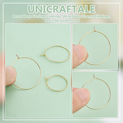 60Pcs 2 Styles Brass Hoop Earrings Findings KK-UN0002-43-1