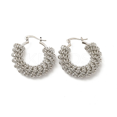 Brass Wire Mass Hoop Earrings for Women EJEW-G337-01P-1