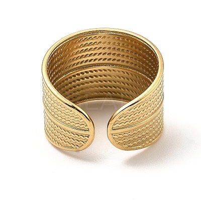 304 Stainless Steel Open Cuff Rings RJEW-Z018-35G-1