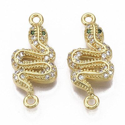 Brass Micro Pave Cubic Zirconia Links connectors X-ZIRC-T014-006-NF-1