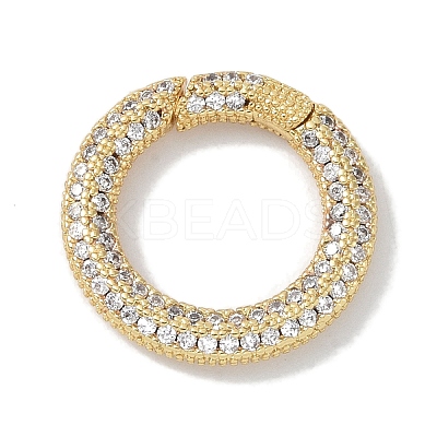 Rack Plating Brass Micro Pave Cubic Zirconia Twister Clasps KK-NH0002-04G-01-1