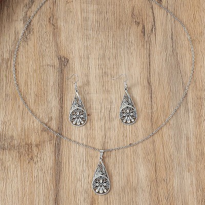 Alloy Pendant Necklaces & Dangle Earrings Sets FS-WGB4D45-01-1