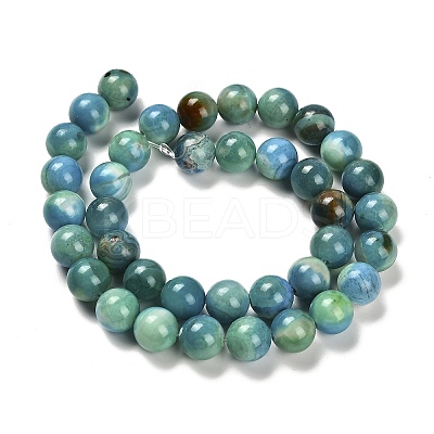 Dyed Natural Fire Crackle Agate Beads Strands G-G203-09A-10mm-1
