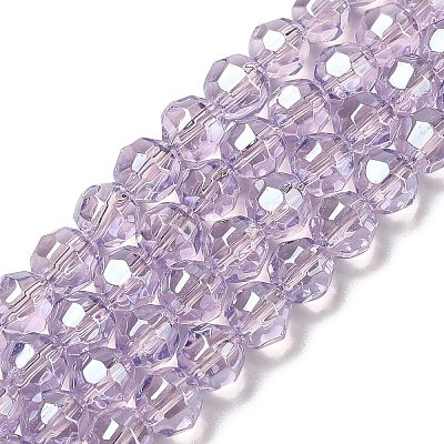 Electroplate Glass Beads Strands EGLA-Q129-01B-1