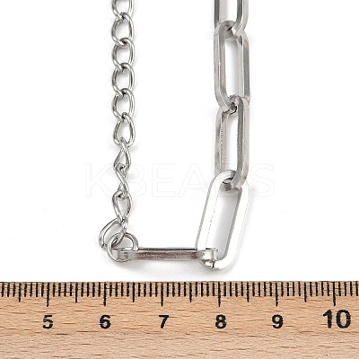 304 Stainless Steel Paperclip Chain Twisted Chain Cable Chain Necklaces for Women Men NJEW-A053-01P-1