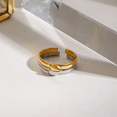 304 Stainless Steel Adjustable Cuff Rings RJEW-Z091-02GP-1