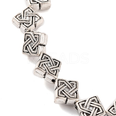 Tibetan Style Rhombus Alloy Bead Strands X-TIBEB-O007-05-NR-1